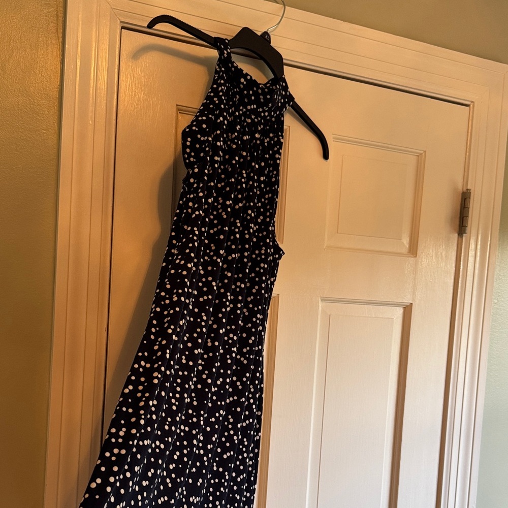 American Living Navy and White Maxi Dress